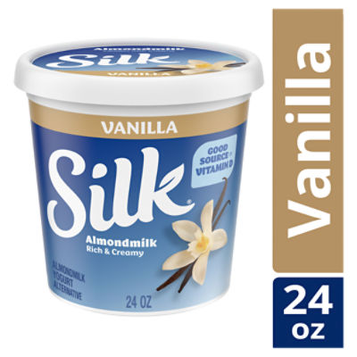 Silk Vanilla Dairy Free, Almond Milk Plant Based Yogurt Alternative, 24 ounce Tub