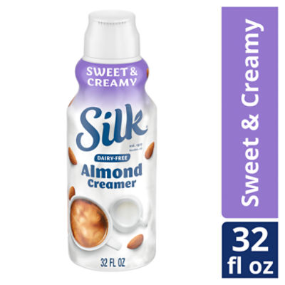Silk Almond Creamer, Sweet and Creamy, Dairy Free, Gluten Free, 32 FL ounce Carton