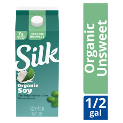 Silk Soy Milk, Unsweet Organic, Dairy Free, Gluten Free, 64 FL ounce