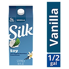 Silk Soy Milk, Vanilla, Dairy Free, Gluten Free, 64 FL OZ Half Gallon, 64 Fluid ounce