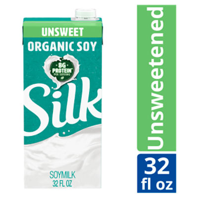 Silk Organic Shelf-Stable Unsweetened Soy Milk, 1 Quart