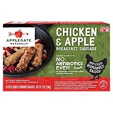 Applegate Naturals Chicken & Apple, Breakfast Sausage, 7 Ounce