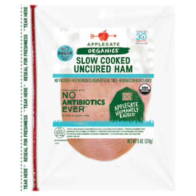 Applegate Organics Slow Cooked Uncured Ham, 6 oz