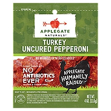 Applegate Naturals Uncured Sliced, Turkey Pepperoni, 4 Ounce