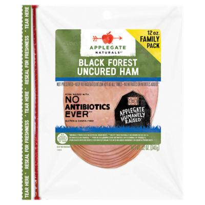 Applegate Naturals Black Forest Uncured Ham Family Pack, 12 oz