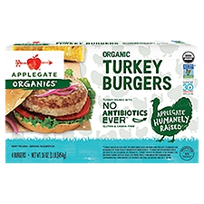 Applegate Organics Organic, Turkey Burgers, 16 Ounce