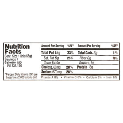 Arnold's Red Hots Sausages, 16 oz