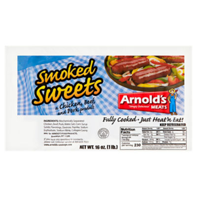 Arnold's Smoked Sweets Sausages, 7 count, 16 oz, 16 Ounce