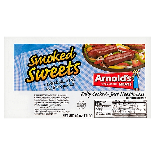 Arnold's Smoked Sweets Sausages, 7 count, 16 oz