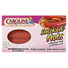 Caroline Sausage, Smoked Hots, 48 Ounce