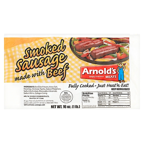 Arnold's Smoked Sausage, 7 count, 16 oz