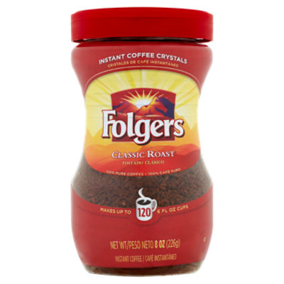 Folgers Classic Roast Instant Coffee Crystals , 8 oz