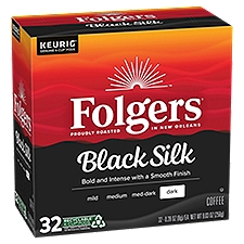 Folgers Roast Master Series Black Silk Dark Coffee, K-Cup Pods, 0.28 Ounce