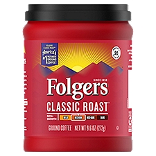 Folgers Classic Roast Medium Ground, Coffee, 9.6 Ounce
