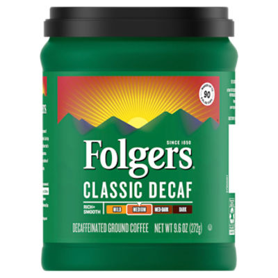 Folgers Classic Decaf Medium Decaffeinated Ground Coffee, 9.6 oz