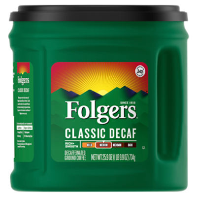 Folgers Classic Decaf Medium Decaffeinated Ground Coffee, 25.9 oz