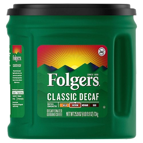 Folgers Classic Decaf Medium Decaffeinated Ground Coffee, 25.9 oz