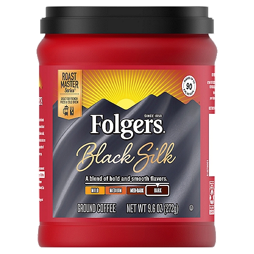 Folgers Black Silk Dark Ground Coffee, 9.6 oz