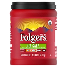 Folgers 1/2 Caff Medium Ground Coffee, 9.6 oz