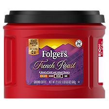 Folgers French Roast Med-Dark Ground Coffee, 22.6 oz, 22.6 Ounce
