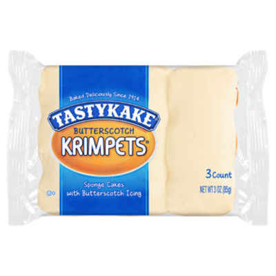 Tastykake Krimpets Sponge Cakes with Butterscotch Icing, 3 count, 3 oz
