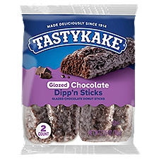 Tastykake Glazed Chocolate Dipp'n Sticks, Glazed Chocolate Donut Sticks, 2.75 oz, 2 Count
