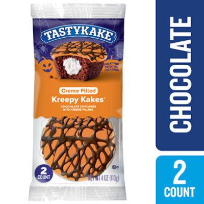 Tastykake Kreepy Kakes Chocolate Cupcakes with Creme Filling, 2 count, 4 oz