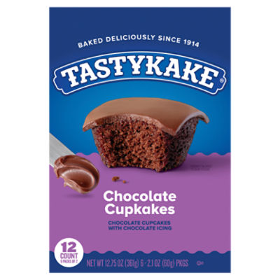 Tastykake Chocolate Cupcakes with Chocolate Icing Family Pack, 2.1 oz