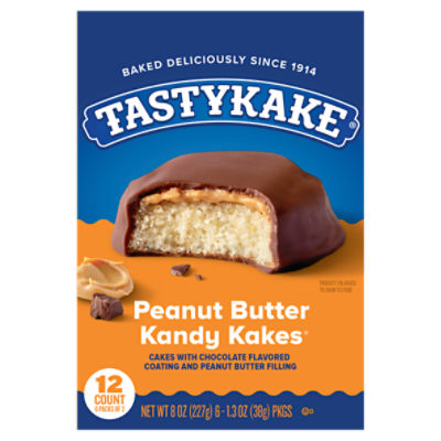 Tastykake Peanut Butter Kandy Kakes, 1.3 oz, 2 count, 6 packs