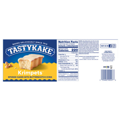 Tastykake Dessert Shells, 6 Sponge Cake Dessert Cups