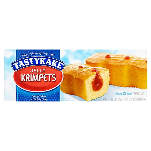 Tastykake Krimpets Sponge Cakes with Jelly Filling, 2 oz, 6 count