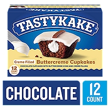 Tastykake Creme Filled Buttercreme Cupkakes, 2.4 oz, 2 count, 6 packs