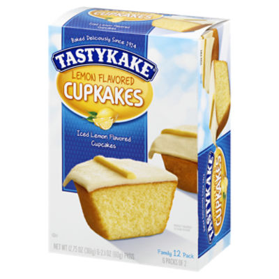 Tastykake Lemon Flavored Cupcakes Family Pack, 2.1 oz, 6 count