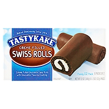 Tastykake Creme Filled Swiss Rolls Family Pack, 2 oz, 12 count