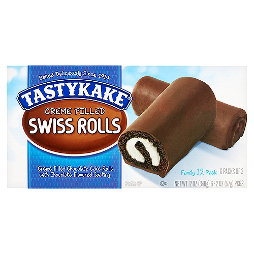 Tastykake Creme Filled Swiss Rolls, 2 oz, 12 count