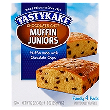 Tastykake Chocolate Chip Muffin Juniors Family Pack, 3 oz, 4 count