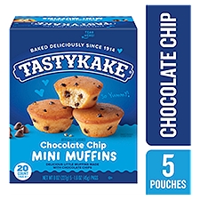 Tastykake Chocolate Chip Mini Muffins Pantry Pack!, 1.6 oz, 5 count, 8 Ounce