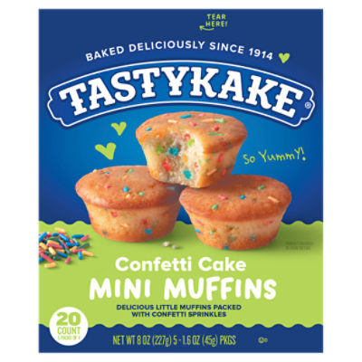 Tastykake Confetti Cake Mini Muffins Pantry Pack!, 1.6 oz, 5 count