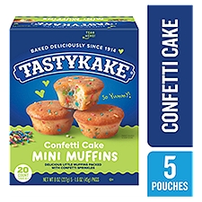 Tastykake Confetti Cake Mini Muffins Pantry Pack!, 1.6 oz, 5 count
