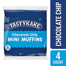 Tastykake Chocolate Chip Flavored Mini Muffins, 1.6 oz, 4 Count, 1.6 Ounce