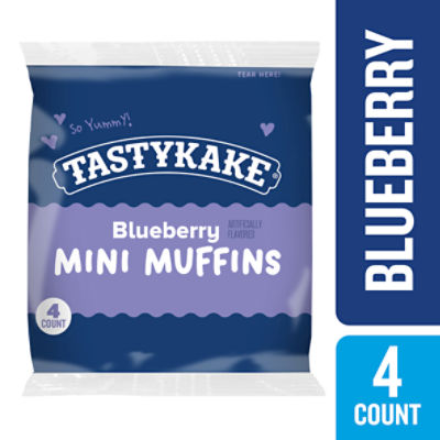 Tastykake Blueberry Flavored Mini Muffins, 1.6 oz, 4 Count