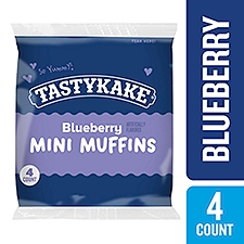 Tastykake Blueberry Flavored Mini Muffins, 1.6 oz, 4 Count, 1.6 Ounce