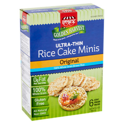 Paskesz Golden Harvest Original Ultra-Thin Rice Cake Minis, 6 count, 4.2 oz