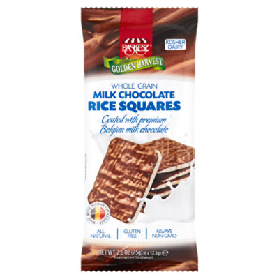 Paskesz Golden Harvest Whole Grain Milk Chocolate Rice Squares, 6 count, 2.6 oz