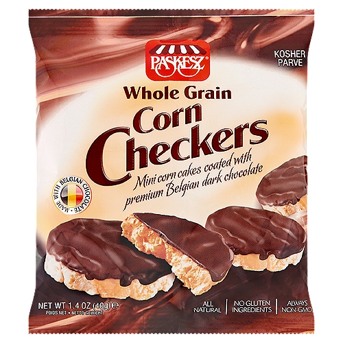 Paskesz Whole Grain Corn Checkers, 1.4 oz