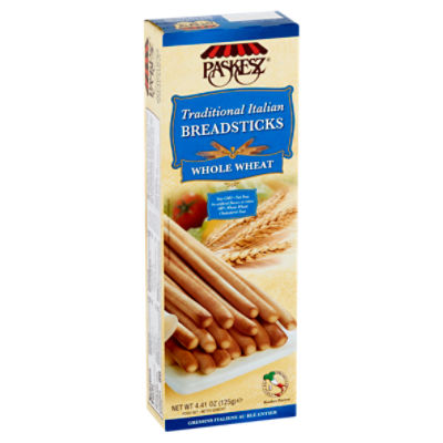 Paskesz Traditional Italian Whole Wheat Breadsticks, 4.41 oz