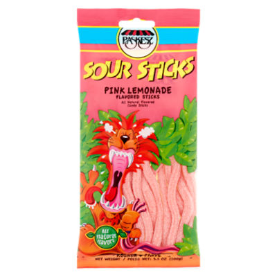 Paskesz Pink Lemonade Sour Sticks, 3.5 oz