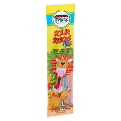 Paskesz Mix Multi Flavored Sour Candy Sticks, 1.75 oz