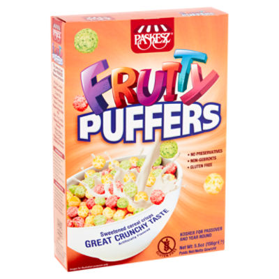 Paskesz Fruity Puffers Sweetened Cereal Crisps 55 Oz Shoprite 0134