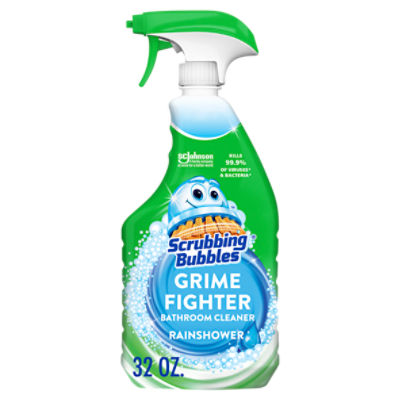 Scrubbing Bubbles Bathroom Grime Fighter Disinfectant Cleaning Spray, Rainshower Scent, 32oz